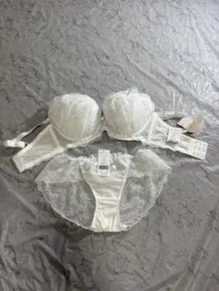 【タグ付】リサマリ ブラショーツセット H65 M 白 花柄レース