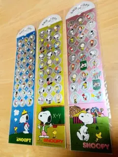 未使用 レトロ スヌーピー シール・ステッカー 3枚セット