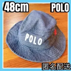 POLO ベビー帽子　デニム調 バケットハット 48cm あごゴムなし　匿名