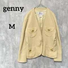 美品　gennyテーラードジャケットイエローベージュイタリア製金ボタンオシャレ