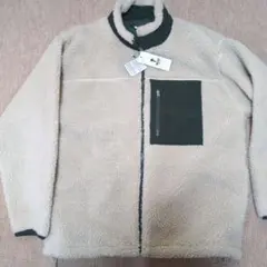 WEGO フリースジャケット アイボリー/グリーン