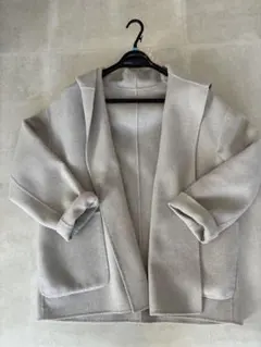 GALERIE VIE ライトグレー フード付きウールコート