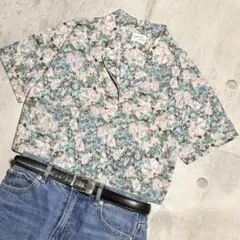 merry jenny 花柄 半袖 クロップド丈 シャツ ブラウス アロハシャツのサムネイル