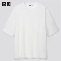 【美品】ユニクロU オーバーサイズクルーネックT size M 白