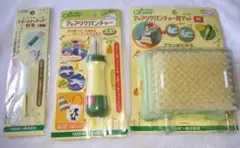 Clover 刺繍道具3点セットフリーステッチング針先・太針・マット 中