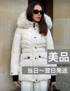 shein Anewsta ファジートリム フード付き パデッドコート ダウン