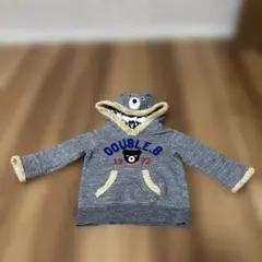 ま*ん様 MIKI HOUSE DOUBLE-B クマフード付きトレーナー 80