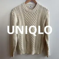 UNIQLO ユニクロ　アイボリー 白　ケーブル　M ニット　セーター　長袖