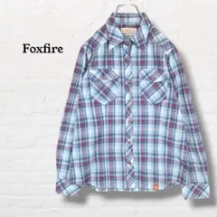 Foxfire☆チェックシャツ 長袖 ダブルポケット【M】ブルー系のサムネイル