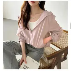 【新品】5980円購入　ピンク Lフルジップパーカー　韓国ファッション　撥水