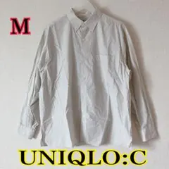 UNIQLO:C ブロードオーバーサイズシャツ ストライプ オフホワイトM