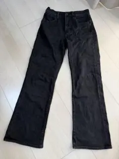 UNIQLO jeans 黒　フレア　デニム　25 ストレッチ　パンツ