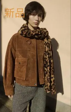 新品タグ付き！ZARA ザラ＊100%レザーボンバージャケット　Lのサムネイル