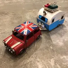 【ブリキ】　クラシックミニ　mini キャンピングカー　ミニチュア　ブリキカーのサムネイル