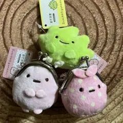すみっコぐらしおてがまぬいぐるみ3点セット新品タグ付たぴおかピンクざっそう他等付