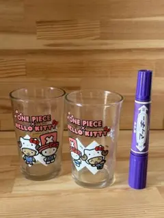 ONE PIECE HELLO KITTY グラス 2個セットのサムネイル