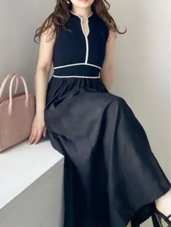 lily brown ラインニットドッキングワンピース