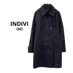 1629 インディヴィ ワールド トレンチコート 黒 レディース 《M》