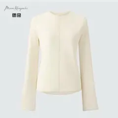UNIQLO 【ユニクロ】シアークルーネックTシャツ（長袖）　ホワイト　白　M