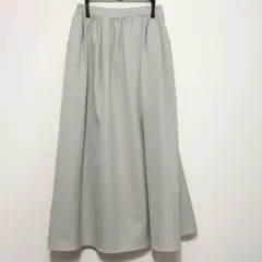ハニーズ レディース ロング ギャザー フレア スカート ライトグレー M