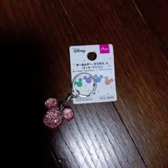 DAISO ディズニー キーホルダー キラキラ ミッキーアイコン ピンク