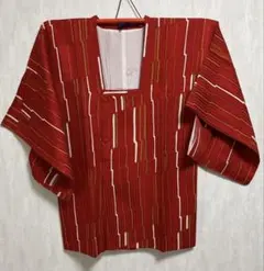 レッド ストライプ柄 道行コート