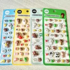 【国内正規品】ラインフレンズ　LINE FRIENDSぷくぷく シール4柄セット