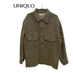 B0209UNIQLO長袖ウールジャケットアウター羽織裏起毛オフィスカジュアル