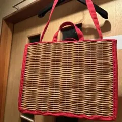eb.a.gos籐編み風 レッスンバッグ 赤のサムネイル