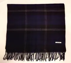 【GLOBAL WORK】チェック柄マフラー ネイビー