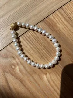 淡水パール ゴールド留め具 ブレスレット　真珠