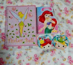 ディズニー　ミニノート　メモ帳　ティンカーベル　アリエル　ラプンツェル