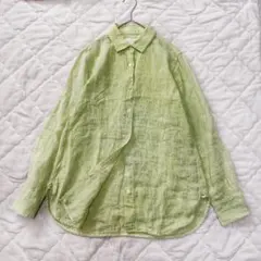 23区 LIBECO 最高級リネンシャツ カシュクール 2way　グリーンのサムネイル