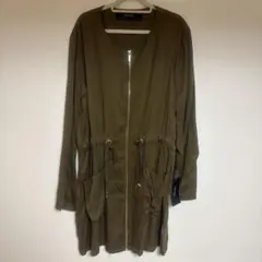 ZARA BASIC ノーカラーコート オリーブ