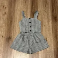 チェック柄トップス&ショートパンツセット 120