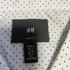 H&M 半袖シャツ L ホワイト ドット柄のサムネイル