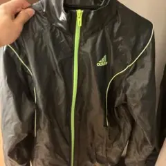 adidas ウィンドブレーカー M 黒/緑セットアップ