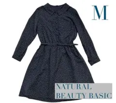 NATURAL BEAUTY BASIC ワンピース　レディース　長袖　花柄　M