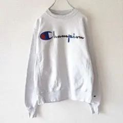 Champion 00sリバースウィーブ　ロゴ刺繍　柄　アメカジ　ストリート　L