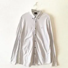 ☆【ラコステ】ボタンダウンシャツ ストライプ 刺繍ロゴ 綿100％ フルボタン5