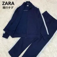 L相当◆ ZARA【近年モデル◆サイドライン ジャージ セットアップ】ネイビー