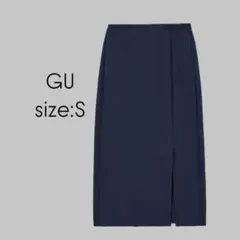 GU カットソーナローミディスカート　ネイビー　S 344660