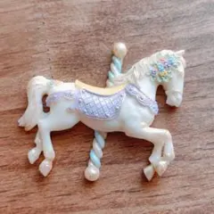 SALE⭐︎装飾雑貨 木馬 パープル ドールハウス ミニチュア ハンドメイド
