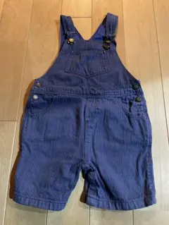 PETIT BATEAU ネイビー ストライプ オーバーオール 18m