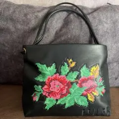 FEILER フェイラー トートバッグ ブラック 花柄