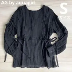 AG by aquagirl リボン　ブラック　ブラウス　プリーツ