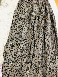 ロングスカート❤️豹柄レオパード❤️ブラウンプリーツスカート❤️新品未使用