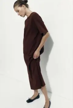 H&M ロング丈 Tシャツ ワンピース ブラック 2着セットのサムネイル