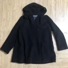 TABASA フード付きブラックウールコート　サイズ32