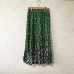 UNIQLO PAUL & JOE コラボ 花柄 ロングスカート グリーン